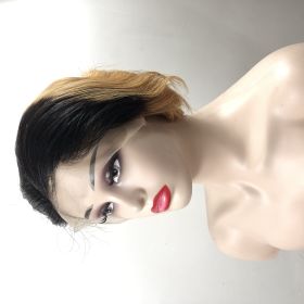 Wave Head Non-toxic Wig, Short Straight Hair, Human Hair Without Glue, 13x4 HD Lace, Front Hair, Front Brown Wave Head Wig.