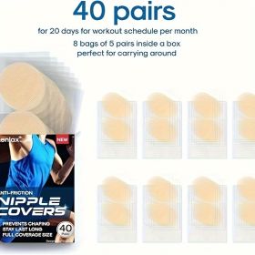 Anti-Chafing Men's Nipple Covers For Running, Cycling, And Endurance Or Long-Distance Sports, Waterproof And Sweatproof Adhesive, Large Anti-Friction