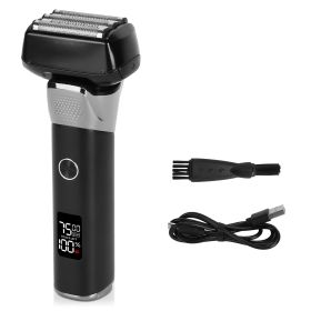 Electric Foil Face Shaver 5-Blade Electric Razor For Men Wet & Dry Jawline Beard Trimmer Precision Sideburn Shavers IPX6 Waterproof With LED Display C