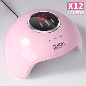 Nail Lamp For Gel Polish, 18 LED Professional Nail Dryer UV LED Nail Lamp With 3 Timer Setting, With Automatic Sensor, LCD Display, Fast Curing Effect (Option: Pink)
