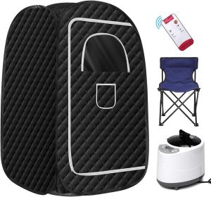 Ecoboom Home Portable Sauna Room, Full Body Home Sauna Room, Foldable Portable Steam Sauna Tent, Equipped With A 2.6L 1000W Steam Generator, Fold (Color: Black)